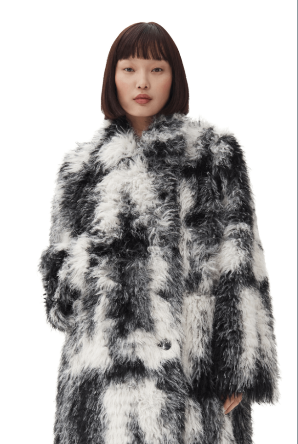 Black and White Faux Fur Coat